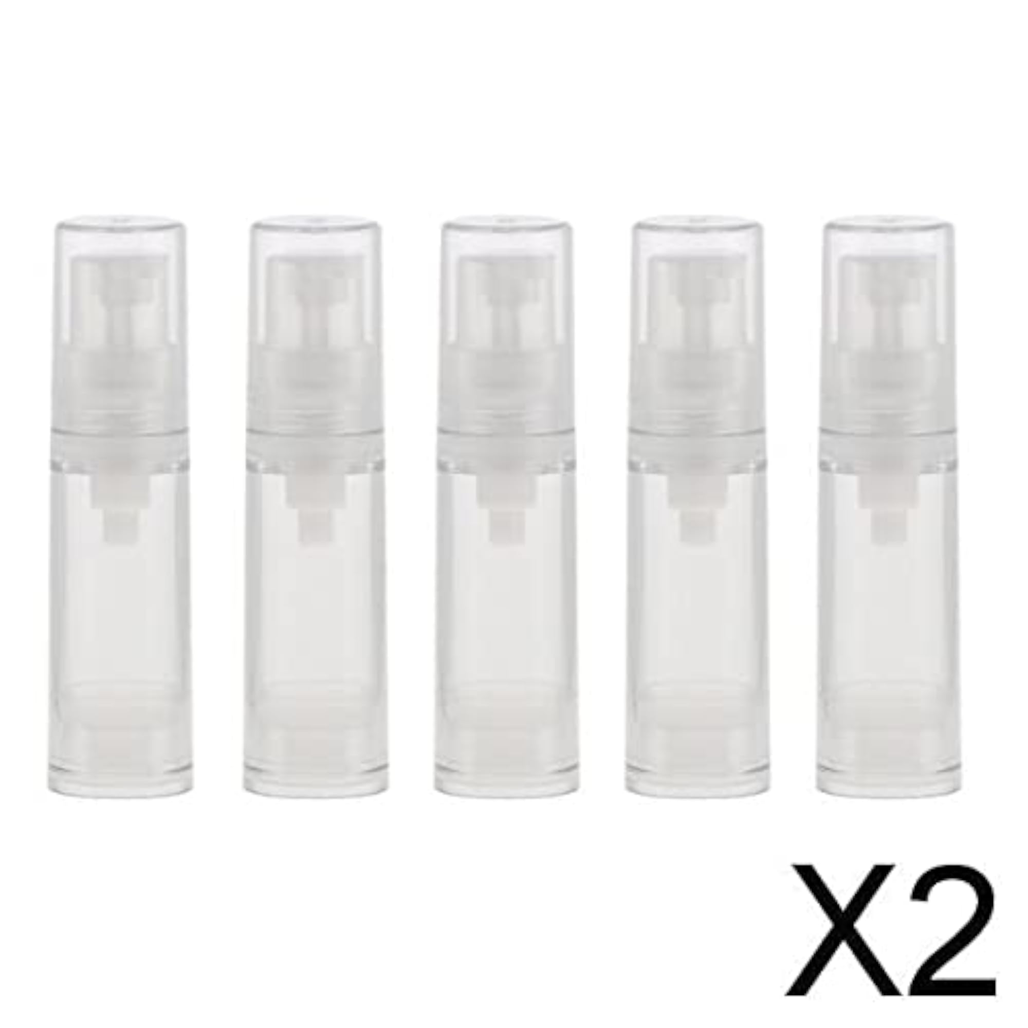 2x5 Pieces 5ml Pump Press Empty Tubes for Cosmetic Cream