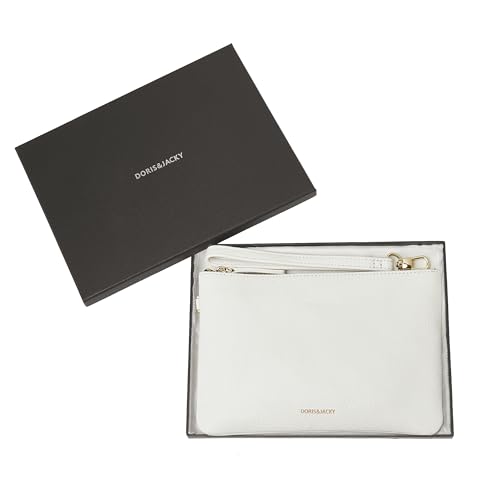 Image of DORIS&JACKY Lambskin Leather Wristlet Clutch Purse Women Large Phone Wallet