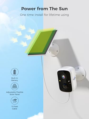 Image of Hiseeu Solar Camera Outdoor Wireless, 4 Cam-Kit, No Subscription, Expandable to 10CH, Home Security Camera System, 2K Color Night Vision, PIR /AI Detection, IP66, 2.4G & 5G WiFi, 1TB Local Recording