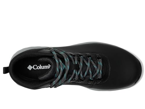 Columbia Women's Newton Wander Leather Hiking Shoe, Black/Teal, 8