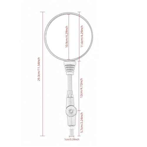 Retrovisor plegable anticaída de motocicleta redondo compatible rosca 8mm 10mm 3