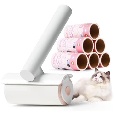Baytion Lint Rollers for Pet Hair Remover, Extra Sticky Brush for Dog & Cat Hair Removal, Cleaning Roller for Clothes, Carpet, Sofa, Furniture, Coat, Bed, Easy Peeling with 360 Sheets / 6 Refills Cover