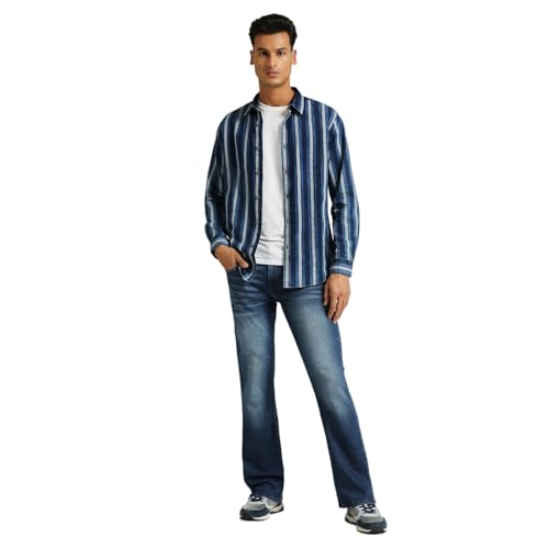 Image of Pepe Jeans Men's Cotton Striped Regular Fit Shirt