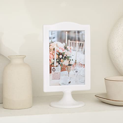 Shisioct Double Sided Standing Picture Frames - 4X6 Plastic Picture Frame Bulk - 2 Sided White Picture Frame Stand Holder For Wedding,Bride Shower,Office,Home Decor(10 Count) #TOP6