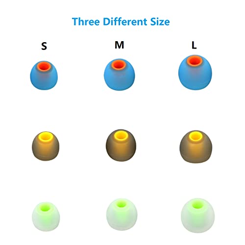 Image of Earbud Silicone Ear Tips Earbuds Replacement Ear Tips Gels Bud for Popular in-Ear Headphones Other Inner Hole from 3.8mm - 5.1mm Earphones 9 Pairs S /M /L