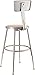 National Public Seating 6218HB Steel Stool with Hardboard Seat Adjustable and Backrest, 19