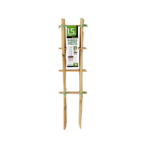 Mininfa Natural Bamboo Trellis, 1.5 x 0.4FT Garden Ladder Trellis, Plant Trellis for Climbing Plants, Vegetables, Pots - 3 Pack