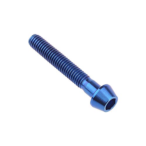 Image of Titanium Ti Bolt M5x9 16 18 20 25 30 35 40 45 50 55 60mm Tapered Head Screws Pack of 4 (M5x30mm, Blue)