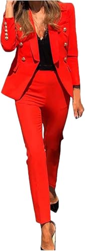 Pantalons costumes pour femmes 2 pièces ensemble décontracté blazer et pantalon de costume