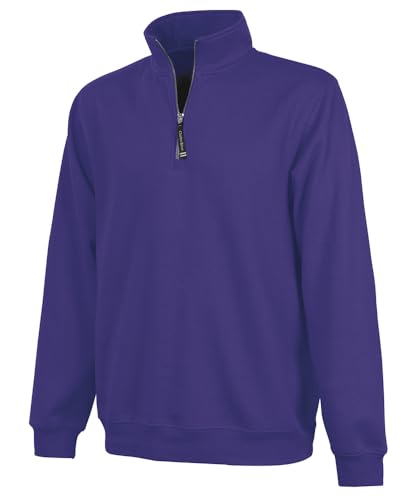 Image of Charles River Apparel Unisex Crosswind Quarter Zip Sweatshirt, Soft Cotton Blend Pullover with Pockets