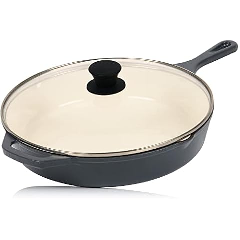 Mahlzeit Sartén Esmaltada Redonda de Hierro Fundido con Tapa Cover