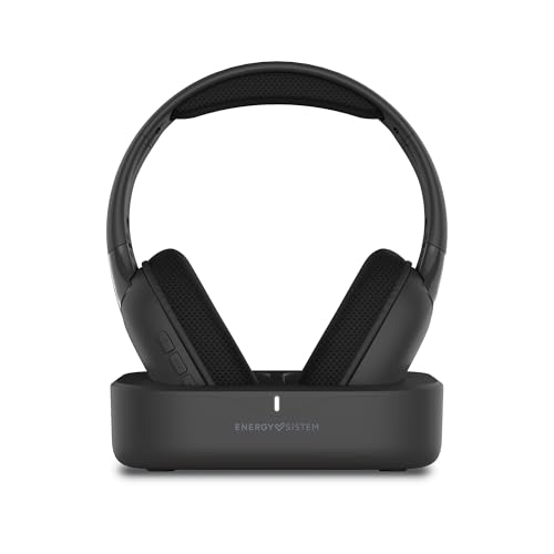 Energy Sistem SoundReel TV Auriculares TV Inalambricos Bluetooth con Base De Carga + Entrada Optica Toslink + RF 2.4GHz Sin Retraso Audio + 18H Autonomia + Compatible Todos Los Televisores + Cómodos