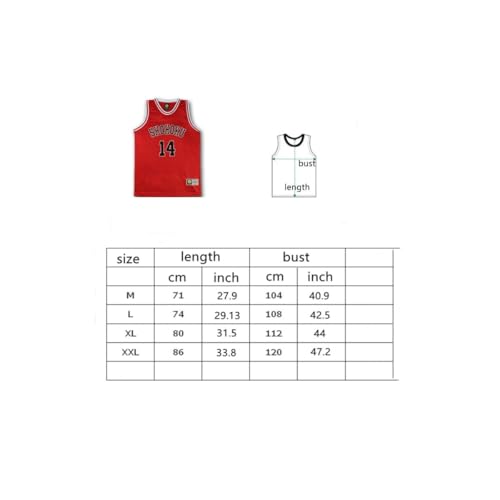 Maillot Mitsui 14 Slam Dunk rouge basket cosplay japonais - 2