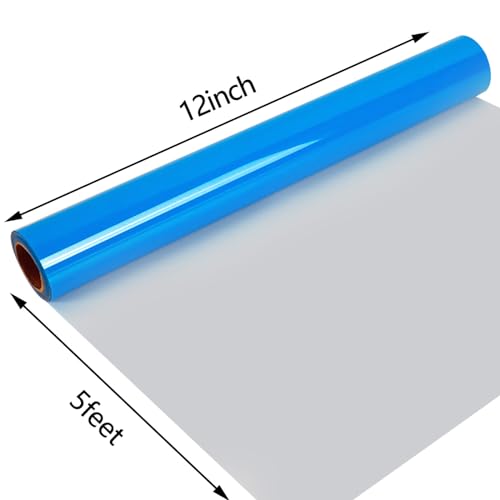 Image of guangyintong Glow in The Dark Heat Transfer Vinyl Rolls, 12 inch x 5ft Luminous Blue Iron on Vinyl for T-Shirts, PU Elastic HTV Vinyl for All Cutter Machine Easy to Cut & Weed for Cool Costumes /Design