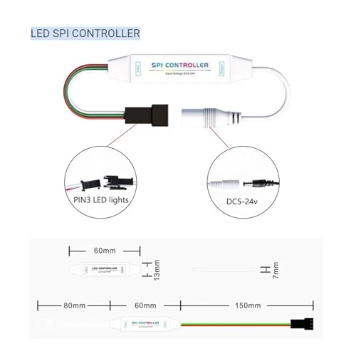 Mini LED Fantasy Controller con control remoto 2.4G DC 5-24V 5