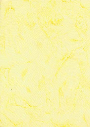 1/2 Metre | SSB-1 Yellow 100% Cotton Handmade Java Batik Fabric Marble Effect Smoke Batik Patchwork Quilting Dressmaking 112cm / 44"
