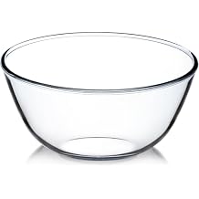 NUTRIUPS 4.5 Quart Large Glass Mixing Bowl, Clear Large Salad Bowls Glass Big Mixing Bowls for Kitchen