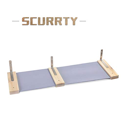 Scurrty Handmade Wall Mounted Cat Shelf Wooden Cat Hammock Perch with Bed Modern Cat Furniture Size L - Thumbnail 4