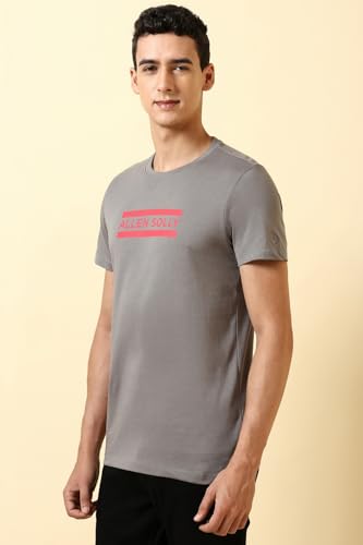 Image of Allen Solly Men's Round Neck T‑Shirt | Regular Fit | Soft Cotton | Chest Logo Print | Casual Everyday Wear