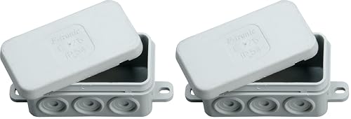 KOPP Boîte de Jonction AP-FR Boîte de Jonction, en Saillie/Pièce Humide, 86x44x40mm, 1 Pièce, 371200005, Plastique, gris (Lot de 2)