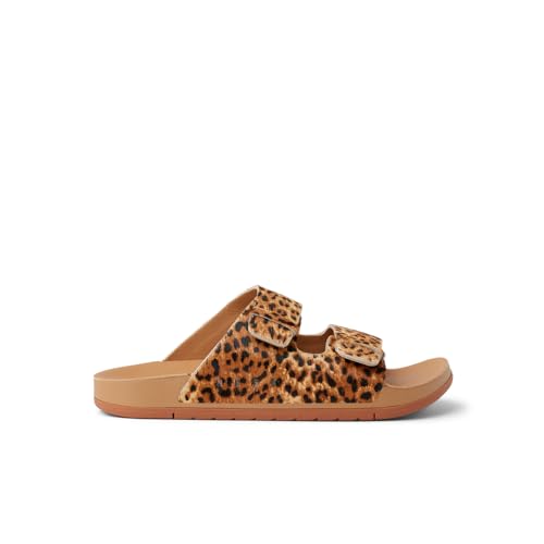 Image of REEF Ojai Two Bar Women's Fashion Slide Sandal, Premium Leather, Soft Cushion Footbed