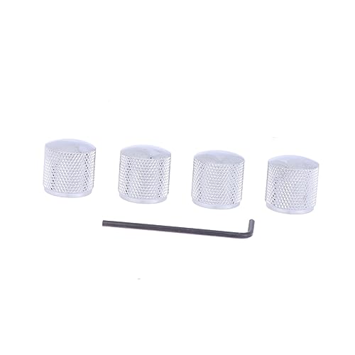 BESTonZON 5pcs Electric Guitar Volume Knob Metal Bass Control Knobs with Wrench for Easy Installation for Electric Guitar and Bass Use Silver