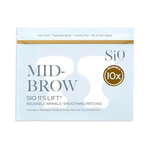 SiO Beauty Mid-Brow Forehead Anti-Wrinkle Patch - Rapid Overnight Reusable Silicone Patch to Reduce Furrows, Expression Lines, and the 11s Cover