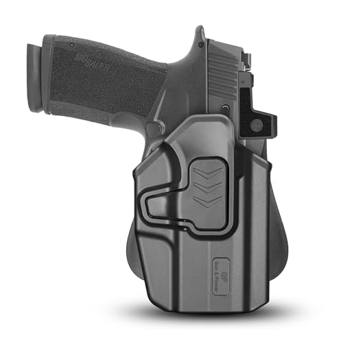 GUN & FLOWER OWB Holster for Sig Sauer P365 X-Macro, Outside Waistband Holster with Level II Retention, 360° Adjustable Silicone Paddle, Injection Molded Polymer