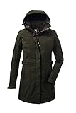 Killtec Damen Softshellparka/ Softshelljacke/ Outdoorjacke mit abzippbarer Kapuze - KOW 148 WMN SFTSHLL PRK, dunkeloliv, 42, 37419-000