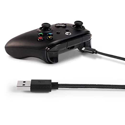 Charger Charging Cable for Xbox One Controller, Micro USB 2.0 Play Data Sync Nylon Braided Cord for Playstation 4, PS4 Slim/Pro Controller, Samsung Galaxy, Android Phone (Black-9 Feet)