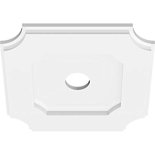 Image of Ekena Millwork CMP12LE-02000 Locke Architectural Grade PVC Contemporary Urethane Ceiling Medallions 12 inchOD x 2 inchID x 7 inchC x 1 inchP