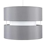 MiniSun | Modern 2 Tier Ceiling Light Shade in a Grey Finish | Pendant Lights, Home Décor & Improvement Essential | 26cm Shade Width