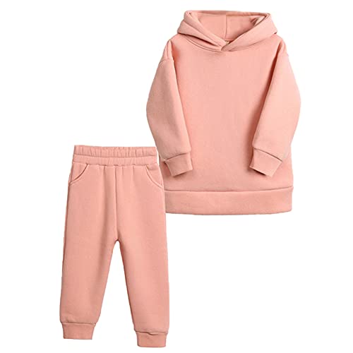 Image of Boys Girls Fall Winter Soft Fleece Lined 2 Piece Athletic Hoodie and Jogger Pants Tracksuit Set,18 Months-14 Years