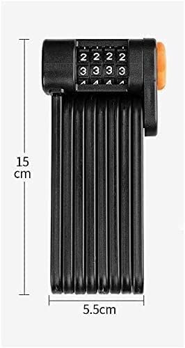Candado con código para Bicicleta, candado Plegable portátil para Bicicleta de montaña, candado para tranvía, candado antirrobo con bisagras, candado Plegable para Bicicleta (Negro, 85 cm)