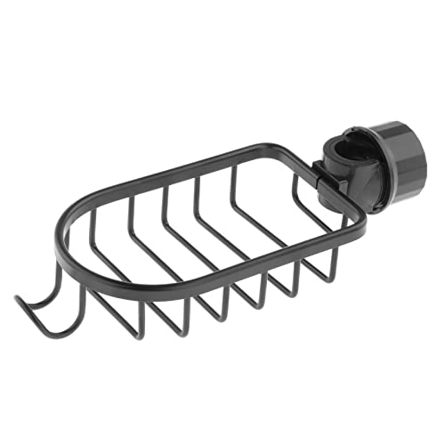 Kitchen Faucet Storage Rack Space-Saving for Cooking Dining Sink Dish Holder Towel & Sponge Drying Soap Drainer (1 Slot Black)
