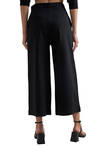 Image of Tokyo Talkies Wide Leg Relaxed fit Cullotes |Ultra Soft, Elasticated, High Waist, Wrinkle Free Trousers |All Day Wear