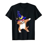 halloween dabbing mago pitbull cucciolo cane strega cappello regalo maglietta