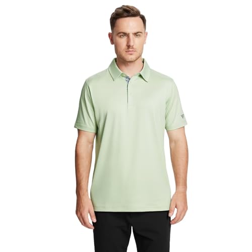 Image of Mens Polo Shirts Short and Long Sleeve Casual Solid Stylish Dry Fit Performance Designed Collared Golf Polo Shirts for Men