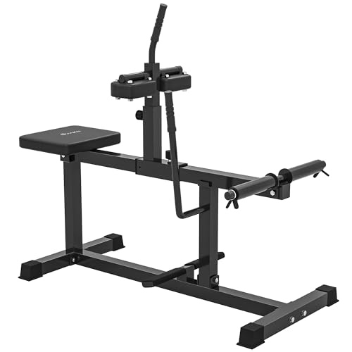 Soozier Seated Calf Raise Machine, Adjustable Calf Machine Leg Extension, for Home Gym, Waist, Arm...