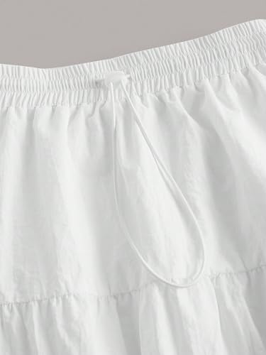 Verdusa Women's Y2k Skirt Drawstring Waist Ruffle Flowy A Line Tiered Midi Skirt4