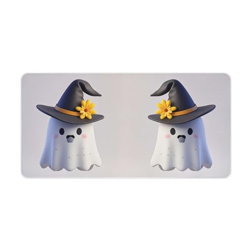 Protector Desk Pad Ghost Witch Hat, caucho blanco grande miniatura 1
