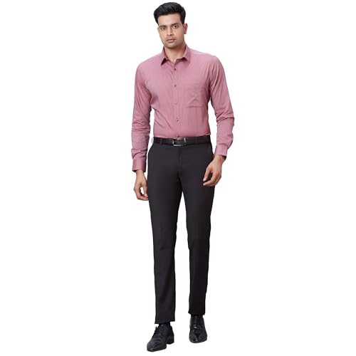 Image of Raymond Men's Pure Cotton Structure Pattern Slim Fit Semi Cutaway Collar Full Sleeve Formal Shirt