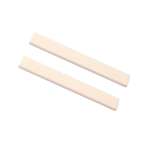 Generic 2pcs Beef Bone Nut Guitar Bridge Saddle Blank 100 * 10 * 3mm for Acoustic and Electric Guitars