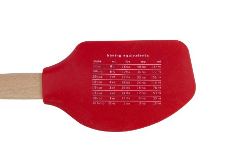 MIU France Silicone Spatula with Measurement Conversion Chart on Head, Persimmon - Thumbnail 2