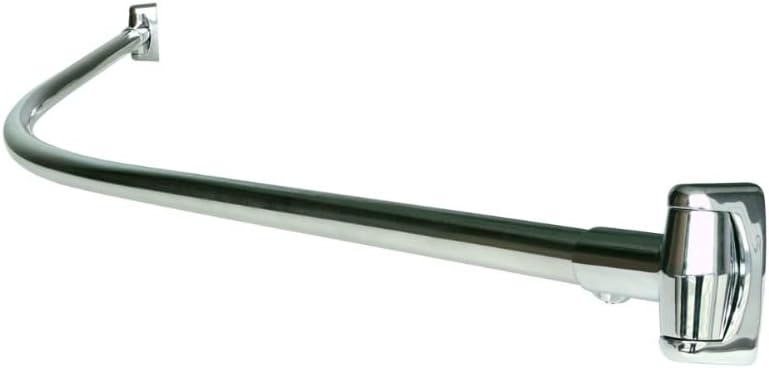 60-Inch Stainless Steel Curved Shower Curtain Rod, 5 Foot Mounted Non-Telescoping Rust Proof (Chrome Plated)