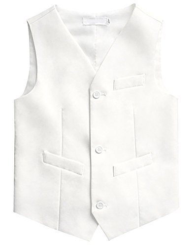Gilet de cérémonie blanc garçon pour tenue de fête et mariage