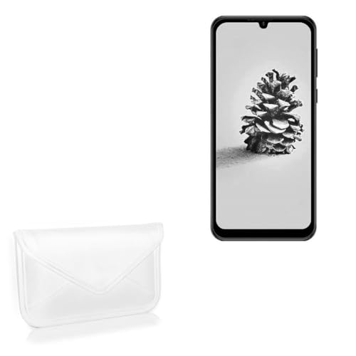 BoxWave Case Compatible with Ulefone Note 6T - Elite Leather Messenger Pouch, Synthetic Leather Cover Case Envelope Design - Ivory White