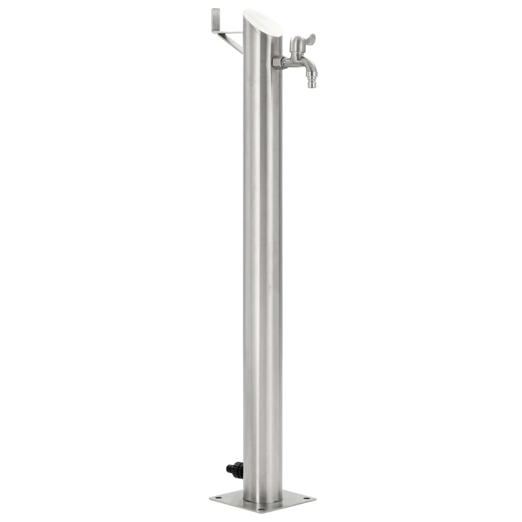 vidaXL Columna Agua para Jardín Acero Inoxidable Redonda 95 cm Fuente Patio