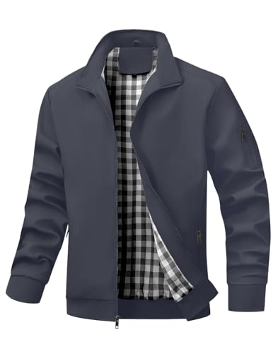 Men's Bomber Jacket Lightweight Casual Windbreaker Jackets Zip Up Coat