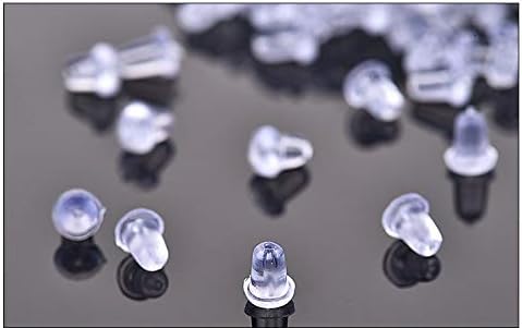 Silicone Earring Backs, 200PCS/100Pairs Earring Backings Soft Clear Ear Safety Back Pads Backstops Bullet Clutch Stopper Replacement with Handy Case for Fish Hook Earring Studs Hoops - Diameter 4mm